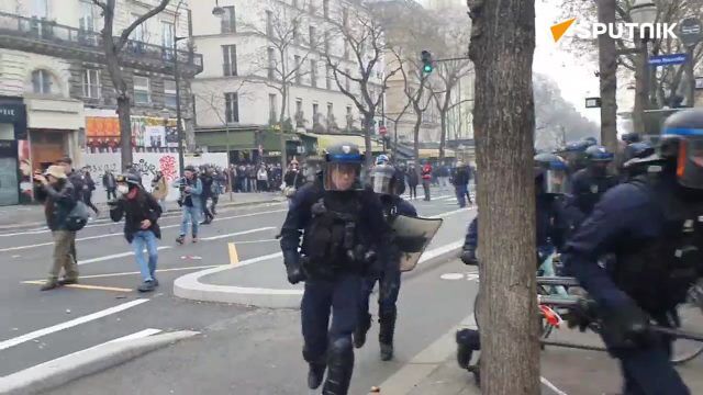 Demonstration in Paris against the pension reform
