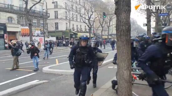 Demonstration in Paris against the pension reform