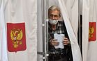 An elderly man holds his ballot at a polling station in Simferopol, Crimea, Russia. Russia holds legislative elections on 17-19 September 2021. Voters will elect members of the Russian State Duma and heads of nine Russian regions and 39 constituent regions. Location: Russia, Republic of Crimea, Simferopol. Author: Konstantin Mihalchevskiy/Sputnik. Russia Parliamentary Elections