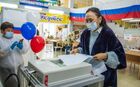 A wife of the Head of the Republic of Sakha (Yakutia) Aisen Nikolayev, Lyudmila, casts her ballot at a polling station in Yakutsk, Russia. Russia holds legislative elections on 17-19 September 2021. Voters will elect members of the Russian State Duma and heads of nine Russian regions and 39 constituent regions. Location: Russia, Republic of Sakha (Yakutia). Author: Andrey Sorokin/Sputnik. Russia Parliamentary Elections