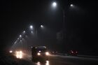 Cars drive along the Berdsk highway at night during a snowstorm in Novosibirsk, Russia. Location: Russia, Novosibirsk. Author: Alexandr Kryazhev/Sputnik. Russia Weather