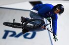 Italy's Alejandro Barrero competes in the final during the BMX Freestyle Park European Championships, at the Music Media Dome, in Moscow, Russia. Location: Russia, Moscow. Author: Vladimir Astapkovich/Sputnik. Russia BMX Freestyle Park European Championships