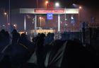 Refugees set up tents at the Bruzgi-Kuznica Bialostocka border crossing near the Belarusian-Polish border, Belarus. Migrants from the Middle East and North Africa trapped in Belarus have converged on the border with Poland, where razor wire fences and Polish troops have repeatedly blocked their entry. Location: Belarus, Grodno Region. Author: Viktor Tolochko. Belarus Poland Border Refugees