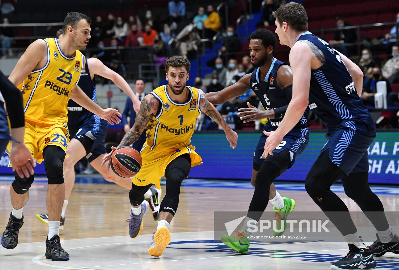 Russia Basketball Euroleague Zenit Maccabi Sputnik Mediabank