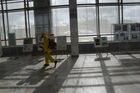 An employee of the sanitary service wearing personal protective equipment disinfects the Belarus railway station from a coronavirus infection, in Moscow, Russia. Location: Moscow. Author: Kirill Kallinikov/Sputnik. Russia Coronavirus Disinfection