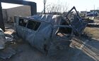 The view shows the skeleton of a car in a settlement burnt - out as a result of a large fire during a storm wind on May 7, in the city of Uyar, Krasnoyarsk region, Russia. According to official data, 827 buildings burned down in Krasnoyarsk region on May 7, including 518 residential buildings in 60 settlements, 8 people were killed. Location: Russia, Krasnodar region. Author: Ilya Naymushin/Sputnik. Russia Wildfires
