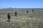 Sappers of one of the engineering brigades of the Russian troops clear the area of the Arabat Spit, which connects Crimea with the Kherson region along the Sea of Azov, from anti-tank mines, in Kherson region, Ukraine. Location: Ukraine, Kherson region. Author: RIA Novosti/Sputnik. Ukraine Russia Military Operation Demining