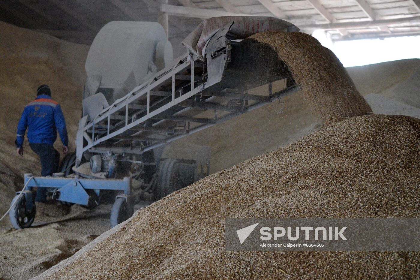Russia Ukraine Military Operation Grain Elevator Sputnik Mediabank