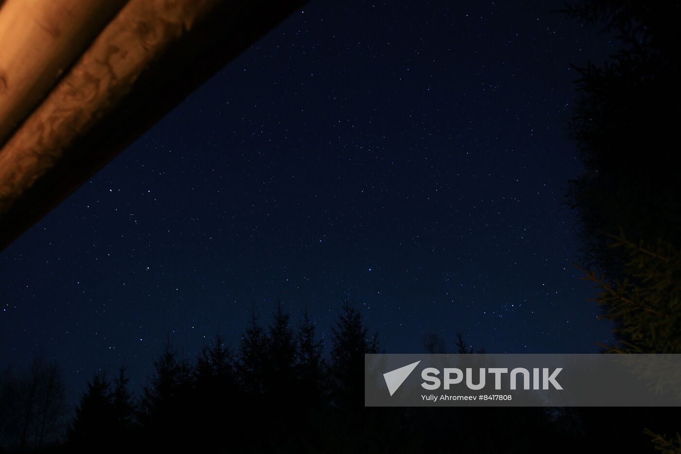Night-time landscape in Moscow Region
