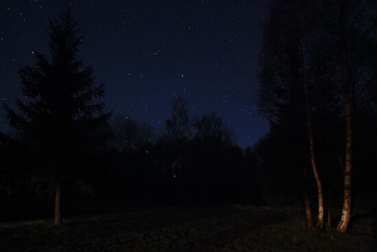Night-time landscape in Moscow Region