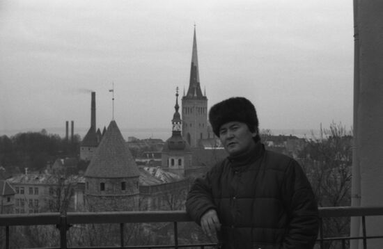 Mongolian journalist in Old Town of Tallinn