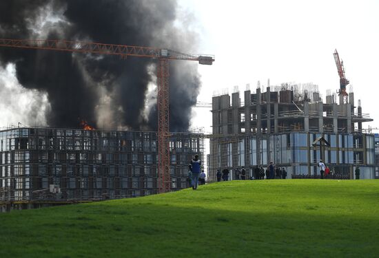 Russia Construction Site Fire