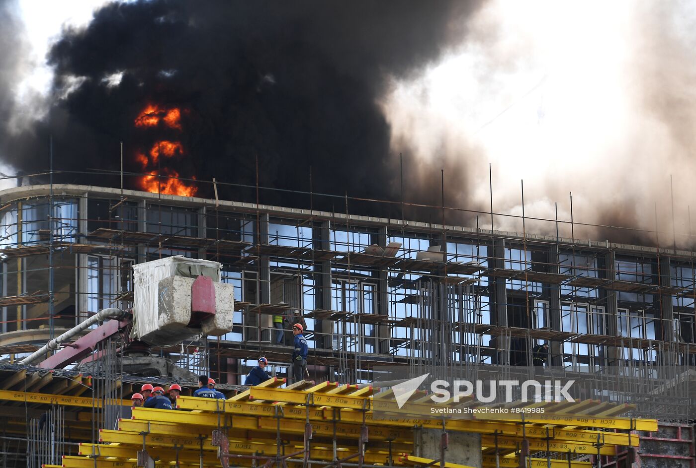 Russia Construction Site Fire