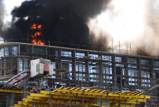 Russia Construction Site Fire