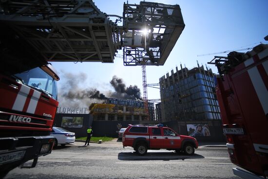Russia Construction Site Fire