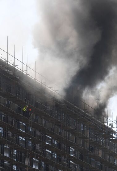 Russia Construction Site Fire