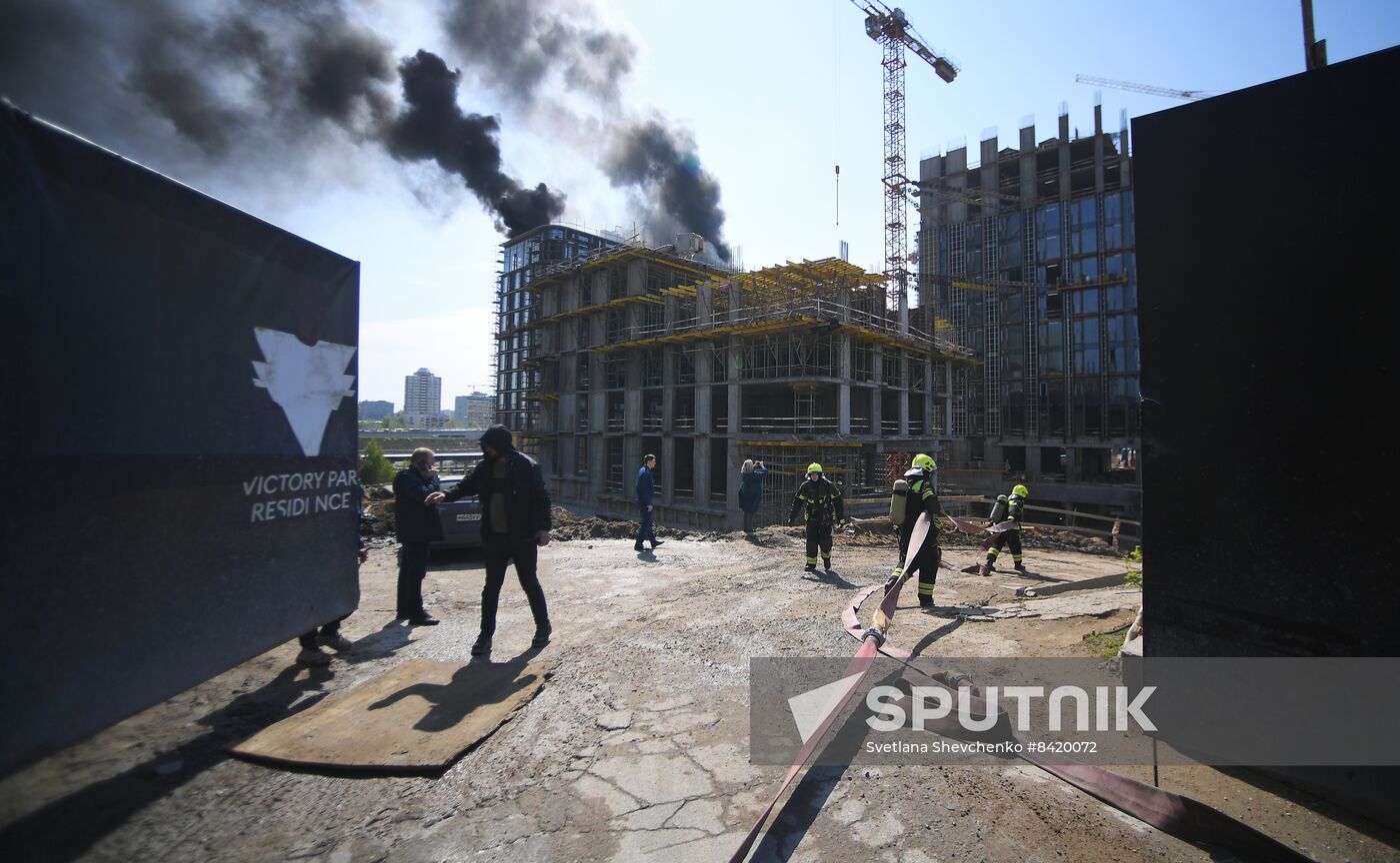 Russia Construction Site Fire