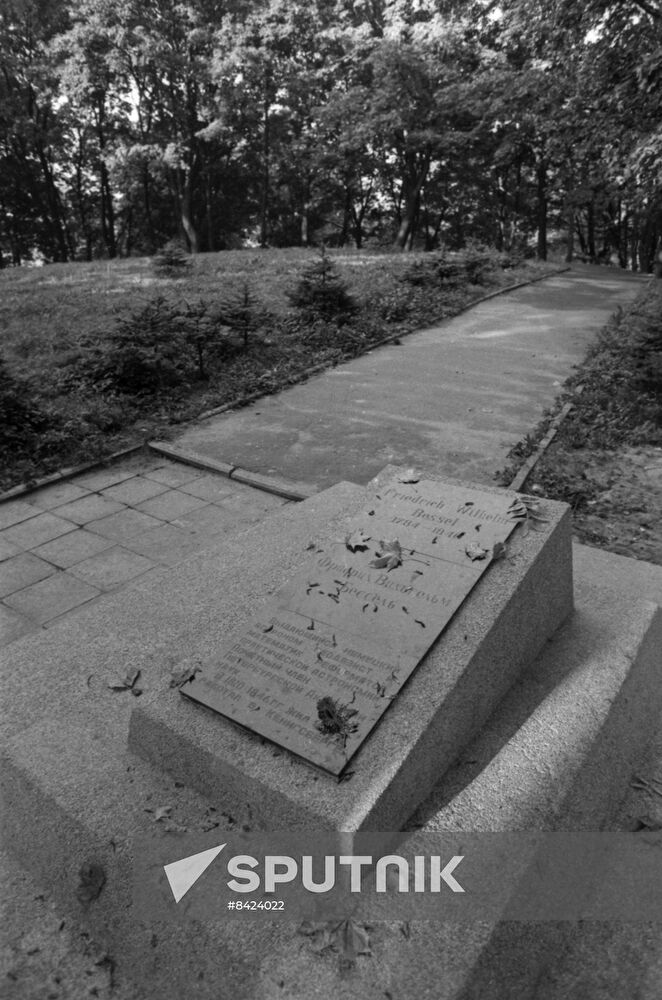 Memorial plate to astronomer Friedrich Wilhelm Bessel in Kaliningrad