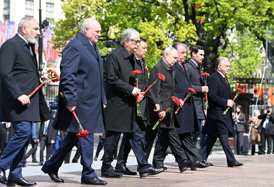Russia Putin WWII Victory Day Wreath Laying