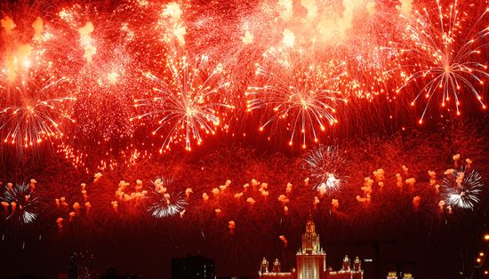 Russia WWII Victory Day Fireworks