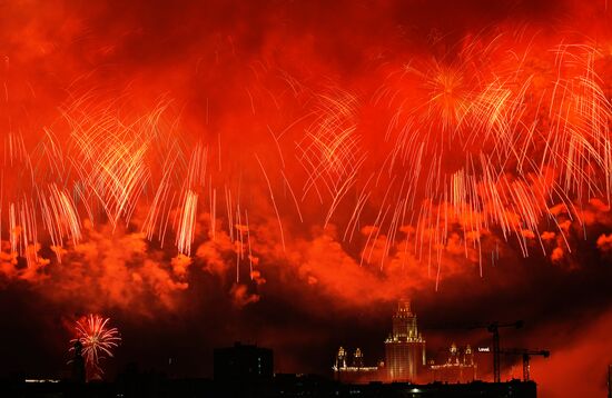 Russia WWII Victory Day Fireworks