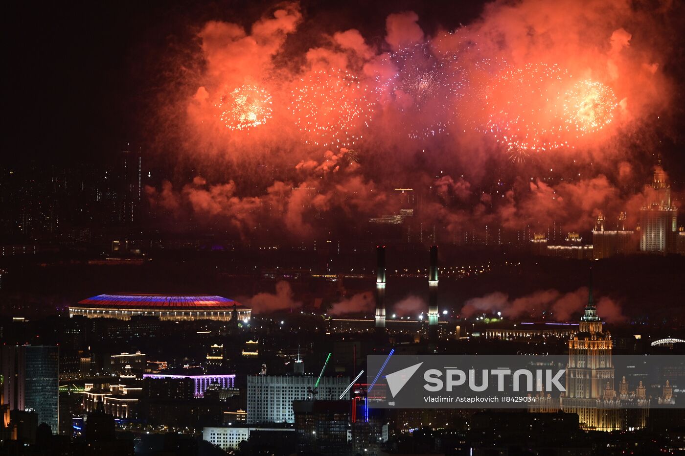 Russia WWII Victory Day Fireworks