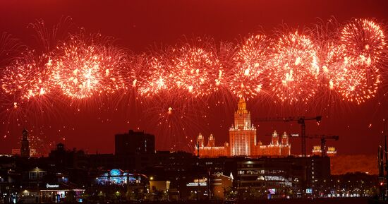 Russia WWII Victory Day Fireworks