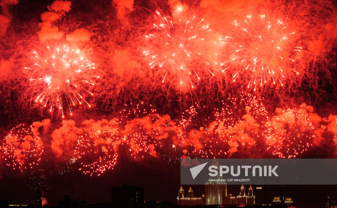 Russia WWII Victory Day Fireworks