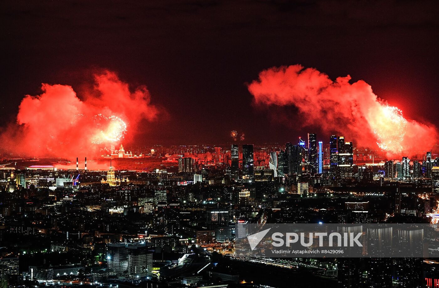 Russia WWII Victory Day Fireworks