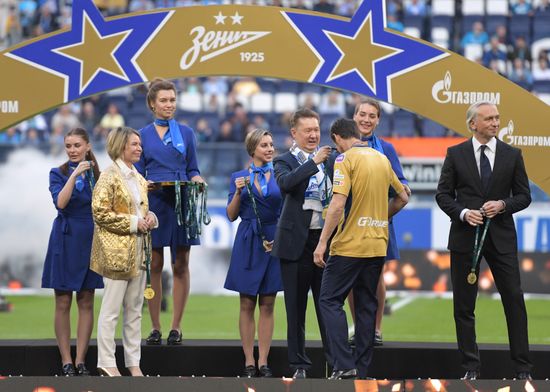 Russia Soccer Premier-League Zenit Honouring