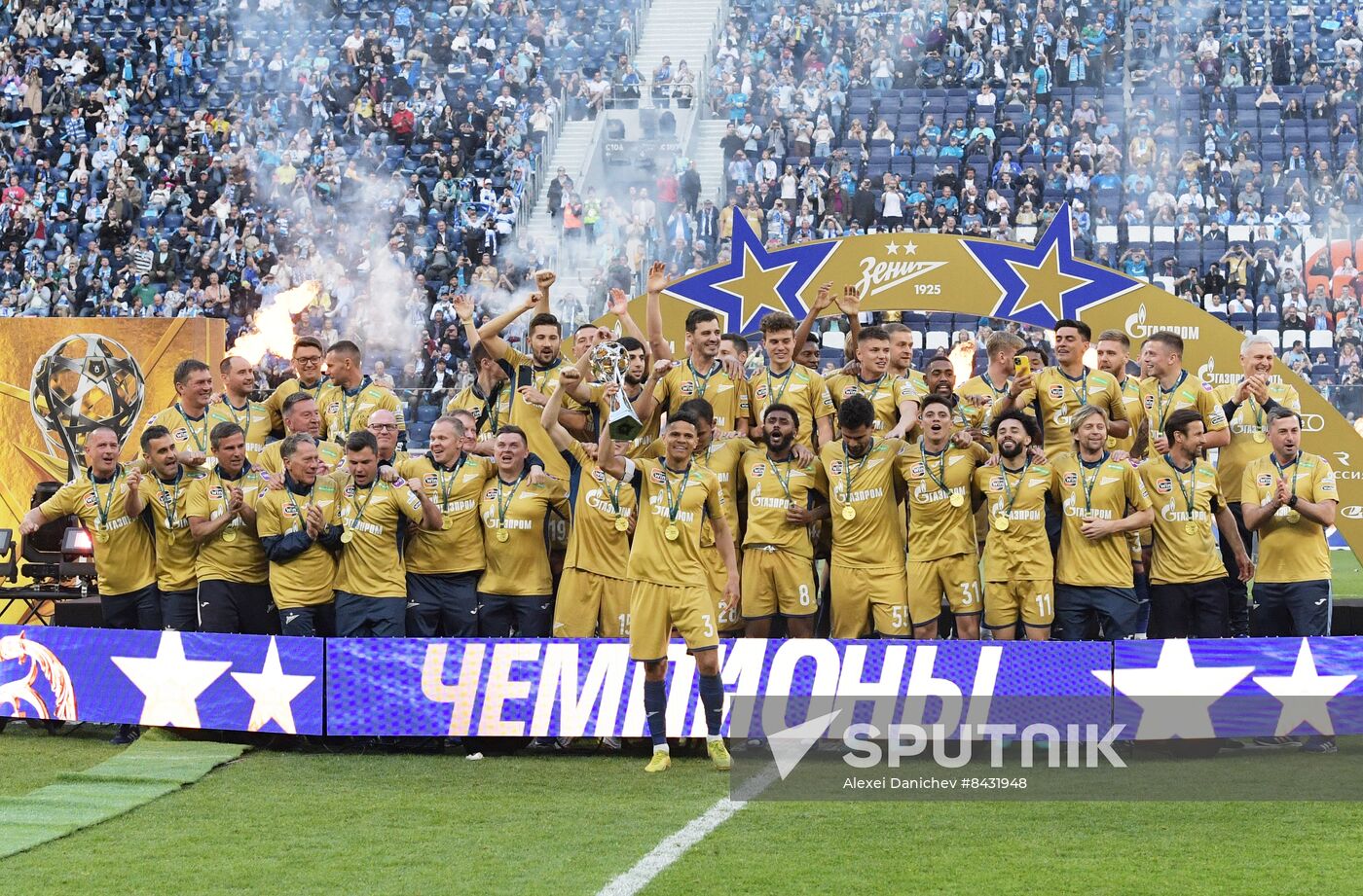 Russia Soccer Premier-League Zenit Honouring