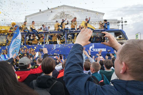 Russia Soccer Premier-League Zenit Honouring