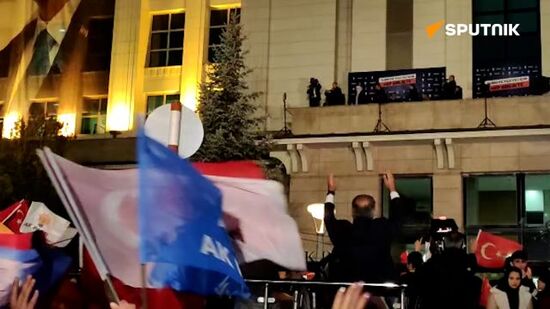 Turkish President Recep Tayyip Erdogan at a rally in Ankara