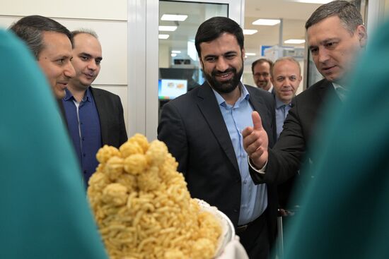Center: Alireza Peyman-Pak, First Deputy Minister of Agriculture and Director of Trade Promotion Organization of the Republic of Iran, greeted at Kazan Airport before the Russia - Islamic World: KazanForum. Crediting the source is mandatory when using the photo. Location: Russia, Republic of Tatarstan, Kazan. Author: Alexandr Kryazhev/ANO “Directorate for Sports and Social Projects”. KAZANFORUM 2023. Welcoming guests