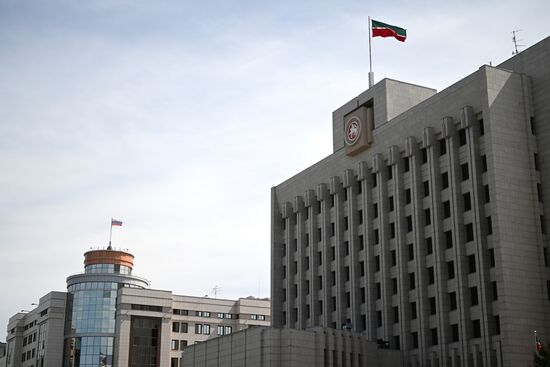 The State Council of the Tatarstan Republic in Kazan. Kazan will host the XIV International Economic Forum "RUSSIA — ISLAMIC WORLD: KAZANFORUM" 2023. Photos can be used if there is a mandatory link to the source. Location: Russia, Kazan. Author: Svetlana Shevchenko/ANO “Directorate for Sports and Social Projects”. Kazan ahead of KAZANFORUM 2023