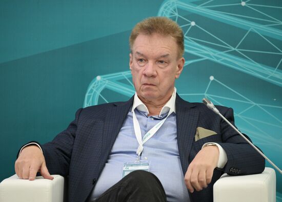 Sergei Roginko, Deputy Director of the Institute for Global Research, Professor, Head of the Center for Ecology and Development, Institute of Europe of the Russian Academy of Sciences, takes part in a session, Russia – Countries of the Muslim World in the New Matrix of International Economic Relations, during the XIV International Economic Forum "Russia – Islamic World: KazanForum." Crediting the source is mandatory when using the photo. Location: Russia, Republic of Tatarstan, Kazan. Author: Vladimir Astapkovich/ANO “Directorate for Sports and Social Projects”. KAZANFORUM 2023. Russia – Countries of Muslim World in New Matrix of International Economic Relations