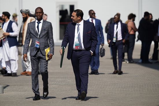 Guests at the 14th Russia - Islamic World: KazanForum International Economic Forum. Crediting the source is mandatory when using the photo. Location: Russia, Republic of Tatarstan, Kazan. Author: Alexei Danichev/ANO “Directorate for Sports and Social Projects”. KAZANFORUM 2023. Sidelines