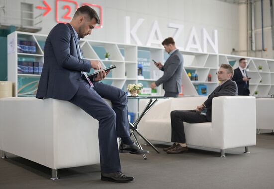 The 14th Russia - Islamic World: KazanForum International Economic Forum. Crediting the source is mandatory when using the photo. Location: Russia, Republic of Tatarstan, Kazan. Author: Alexandr Kryazhev/ANO “Directorate for Sports and Social Projects”. KAZANFORUM 2023. Sidelines