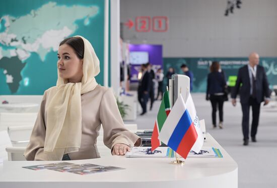 The 14th Russia - Islamic World: KazanForum International Economic Forum. Crediting the source is mandatory when using the photo. Location: Russia, Republic of Tatarstan, Kazan. Author: Alexandr Kryazhev/ANO “Directorate for Sports and Social Projects”. KAZANFORUM 2023. Sidelines