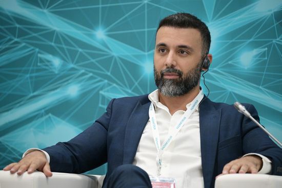 Baharesh Bagherian, founder of URB, creator of Zero Emission Smart Cities Master Plans, UAE, at the session on The Best Solutions for Smart City: Optimizing Traffic and Improving Security as part of the XIV International Economic Forum RUSSIA — ISLAMIC WORLD: KAZANFORUM 2023. Crediting the source is mandatory when using the photo. Location: Russia, Republic of Tatarstan, Kazan. Author: Vladimir Astapkovich/ANO “Directorate for Sports and Social Projects”. KAZANFORUM 2023. The Best Solutions for Smart City: Optimizing Traffic and Improving Security