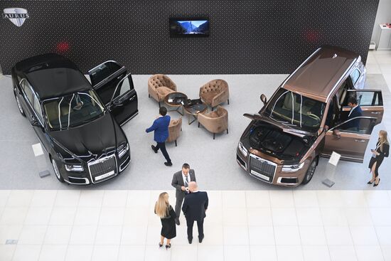 Aurus vehicles on display at the 14th Russia - Islamic World: KazanForum International Economic Forum. Crediting the source is mandatory when using the photo. Location: Russia, Republic of Tatarstan, Kazan. Author: Ramil Sitdikov/ANO “Directorate for Sports and Social Projects”. KAZANFORUM 2023. Sidelines