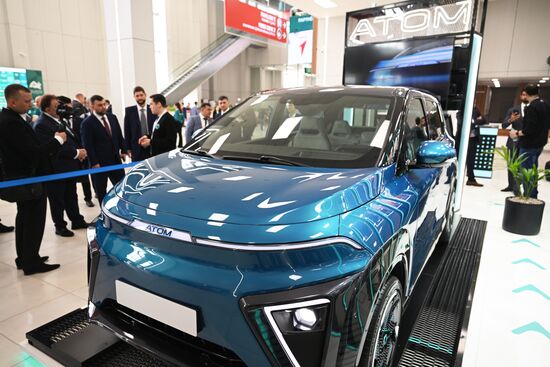 ATOM vehicles on display at the 14th Russia - Islamic World: KazanForum International Economic Forum. Crediting the source is mandatory when using the photo. Location: Russia, Republic of Tatarstan, Kazan. Author: Ramil Sitdikov/ANO “Directorate for Sports and Social Projects”. KAZANFORUM 2023. Sidelines
