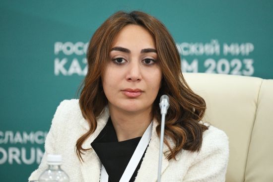 Aidan Bagirli, Assistant to General Director of the Eurasian Office of the OIC Youth Forum (Azerbaijan). Press conference on the opening of 9th Kazan Forum of Young Entrepreneurs of OIC Countries, during the 14th Russia - Islamic World: KazanForum International Economic Forum. Crediting the source is mandatory when using the photo. Location: Russia, Republic of Tatarstan, Kazan. Author: Ramil Sitdikov/ANO “Directorate for Sports and Social Projects”. KAZANFORUM 2023. Press conference on the opening of 9th Kazan Forum of Young Entrepreneurs of OIC Countries
