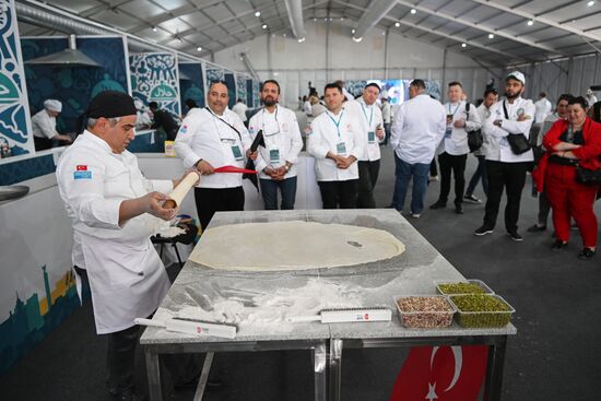 Opening of the International Cup of Chefs KazanForum 2023 as part of the 14th Russia - Islamic World: KazanForum International Economic Forum. Chefs' national teams from 11 countries will compete in the art of cuistine. Crediting the source is mandatory when using the photo. Location: Russia, Republic of Tatarstan, Kazan. Author: Svetlana Shevchenko/ANO “Directorate for Sports and Social Projects”. KAZANFORUM 2023. Dialogue of Cultures: Opening of the International Cup of Chefs KazanForum 2023