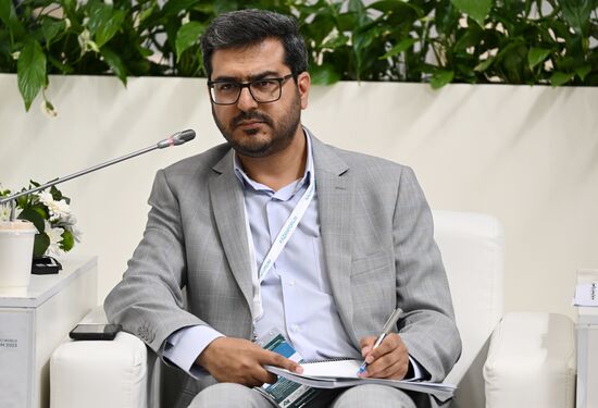 Iranian Vice-Governor for International Affairs Farrokhzadeh Muhammad at the Exporting IT Solutions to OIC Countries panel discussion held as part of the 14th Russia - Islamic World: KazanForum International Economic Forum. Crediting the source is mandatory when using the photo. Location: Russia, Republic of Tatarstan, Kazan. Author: Maksim Bogodvid/ANO “Directorate for Sports and Social Projects”. KAZANFORUM 2023. Exporting IT Solutions to OIC Countries