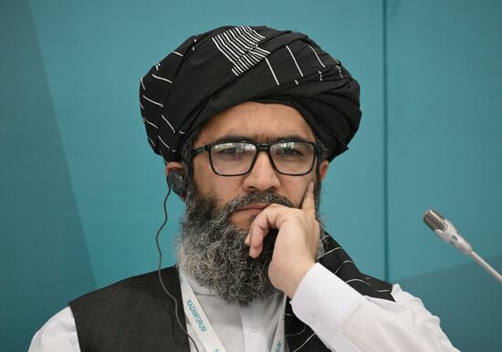 Lutfullah Khairqwa, Deputy Minister of Higher Education of the Islamic Emirate of Afghanistan. Open University Russia-Islamic World, a session during the 14th Russia - Islamic World: KazanForum International Economic Forum. Crediting the source is mandatory when using the photo. Location: Russia, Republic of Tatarstan, Kazan. Author: Vladimir Astapkovich/ANO “Directorate for Sports and Social Projects”. KAZANFORUM 2023. Open University Russia-Islamic World