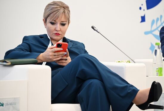 Elina Sidorenko, General Director of ANO Platform. State and Business in Digital Security, a session during the 14th Russia - Islamic World: KazanForum International Economic Forum. Crediting the source is mandatory when using the photo. Location: Russia, Republic of Tatarstan, Kazan. Author: Alexey Maishev/ANO “Directorate for Sports and Social Projects”. KAZANFORUM 2023. State and Business in Digital Security