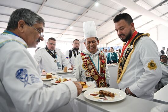 Opening of the International Cup of Chefs KazanForum 2023 as part of the 14th Russia - Islamic World: KazanForum International Economic Forum. Chefs' national teams from 11 countries will compete in the art of cuistine. Crediting the source is mandatory when using the photo. Location: Russia, Republic of Tatarstan, Kazan. Author: Svetlana Shevchenko/ANO “Directorate for Sports and Social Projects”. KAZANFORUM 2023. Dialogue of Cultures: Opening of the International Cup of Chefs KazanForum 2023