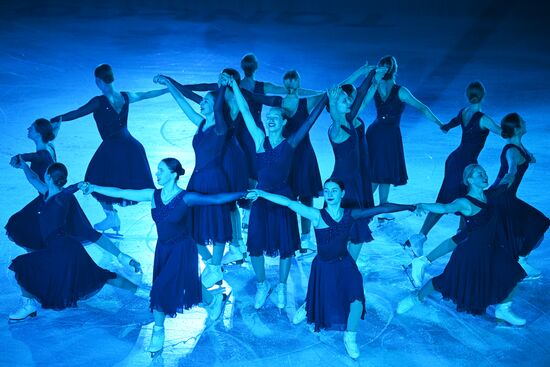 A figure skating show before the Golden Puck hockey tournament held as part of the 14th Russia - Islamic World: KazanForum International Economic Forum. Crediting the source is mandatory when using the photo. Location: Russia, Republic of Tatarstan, Kazan. Author: Ramil Sitdikov/ANO “Directorate for Sports and Social Projects”. KAZANFORUM 2023. Golden Puck tournament