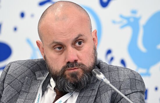 Director of the Department of Digital Technologies of the Chamber of Commerce and Industry of the Russian Federation Vladimir Maslov at State and Business in Digital Security, a session during the 14th Russia - Islamic World: KazanForum International Economic Forum. Crediting the source is mandatory when using the photo. Location: Russia, Republic of Tatarstan, Kazan. Author: Alexey Maishev/ANO “Directorate for Sports and Social Projects”. KAZANFORUM 2023. State and Business in Digital Security